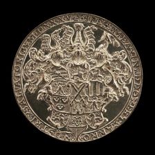 Shield with Helms and Crests [reverse], 1535. Creator: Reinhart, Hans