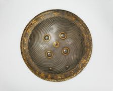 Shield with Hunting and Landscape Vignettes, India, second half 17th century. Creator: Unknown