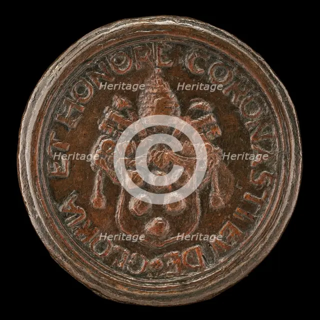 Shield with the Medici Arms, Surmounted by the Papal Tiara and Crossed Keys [reverse], c. 1513/1515. Creator: Unknown.