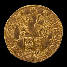 Shield with Two Crests [reverse], 16th century. Creator: Unknown