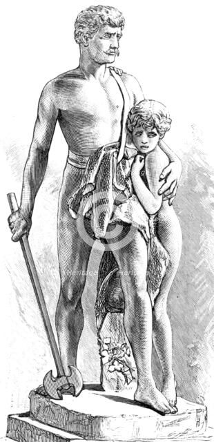 Shielding the Helpless: group by the late E. B. Stephens, in the Royal Academy Exhibition, 1883. Creator: Unknown.