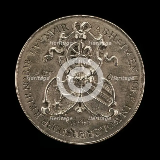 Shields of Fürer von Haimendorf and His Two Wives [reverse], 1645. Creator: Johann Bartholomäus Braun.