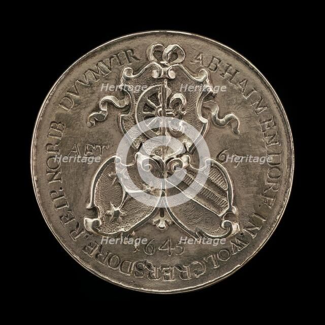 Shields of Fürer von Haimendorf and His Two Wives [reverse], 1645. Creator: Johann Bartholomäus Braun.