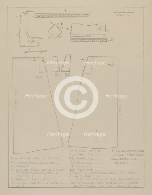 Shift: pattern, 1935/1942. Creator: Unknown.