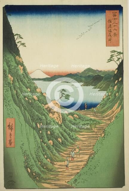Shiojiri Pass in Shinano Province (Shinano Shiojiri toge) , from the series "Thirty-six..., 1858. Creator: Ando Hiroshige.