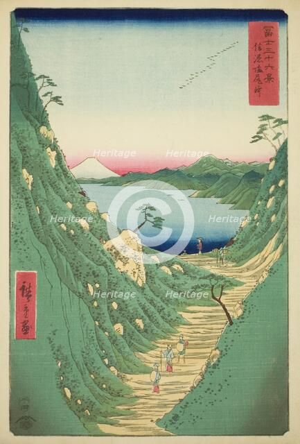 Shiojiri Pass in Shinano Province (Shinano Shiojiri toge), from the series "Thirty-six..., 1858. Creator: Ando Hiroshige.