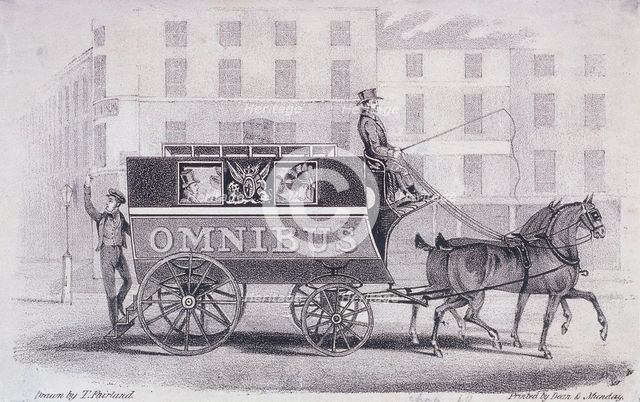 Shillibeer's second omnibus, drawn by two horses instead of three, c1830. Artist: Dean and Munday