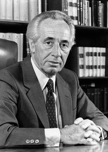 Shimon Peres (1923- ), Deputy Prime Minister of Israel and Labour Party leader. Creator: Unknown