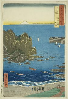 Shimosa Province: The Outer Bay at Choshi Beach (Shimosa, Choshi no hama Toura), from the ..., 1853. Creator: Ando Hiroshige