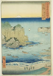 Shimosa Province: Choshi Beach on the Outer Bay (Shimosa, Choshi no hama Toura), from the ..., 1853. Creator: Ando Hiroshige