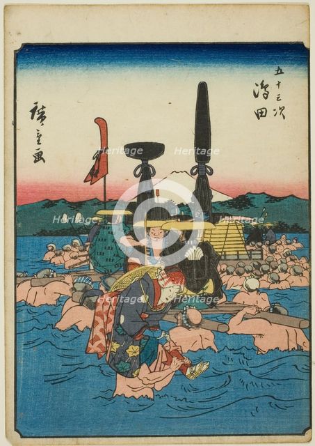 Shimada, from the series "Fifty-three Stations [of the Tokaido] (Gojusan tsugi)," also..., 1852. Creator: Ando Hiroshige.