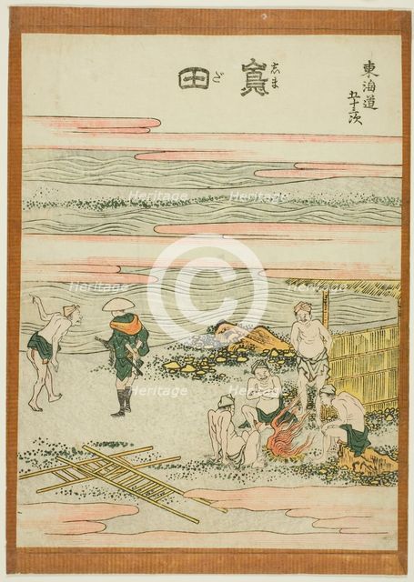 Shimada, from the series "Fifty-three Stations of the Tokaido (Tokaido gojusan tsugi)", Japan, c1806 Creator: Hokusai.