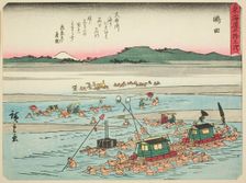 Shimada, from the series "Fifty-three Stations of the Tokaido (Tokaido gojusan tsugi..., c. 1837/42. Creator: Ando Hiroshige