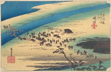 Shimada, Oigawa Shun Gan, ca. 1834., ca. 1834. Creator: Ando Hiroshige