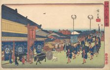 Shimbashi no Zu, ca. 1837., ca. 1837. Creator: Ando Hiroshige