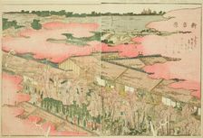 Shin Yoshiwara, from the illustrated book "Picture Book of Amusements of the East..., c. 1802. Creator: Hokusai