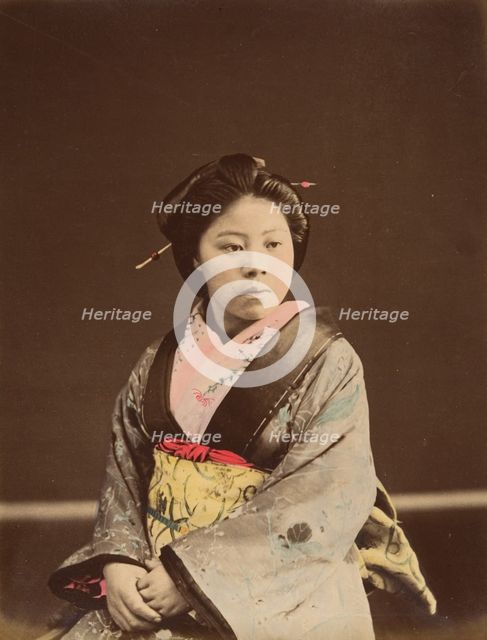 Shin, A Well-known Tea House Girl in Yokohama, 1870s. Creator: Unknown.