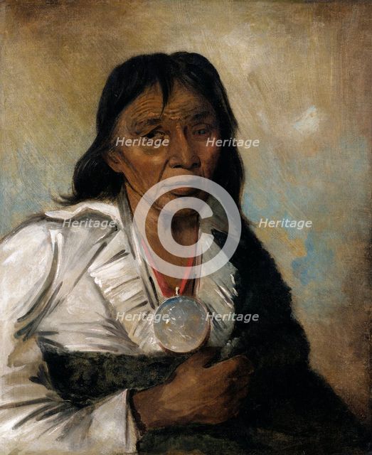 Shin-gós-se-moon, Big Sail, a Chief, 1836?. Creator: George Catlin.