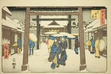 Shinmei Shrine in Shiba (Shiba Shinmeigu), from the series "Famous Places in Edo..., 1858. Creator: Ando Hiroshige