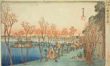Shinobazu Pond at Ueno (Ueno Shinobazu no ike), from the series "Famous Places in..., c.1832/34. Creator: Ando Hiroshige