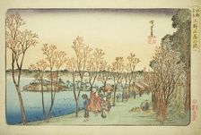 Shinobazu Pond at Ueno (Ueno Shinobazu no ike), from the series "Famous Places in..., c.1832/34. Creator: Ando Hiroshige