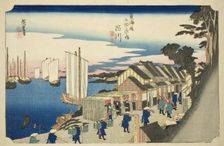 Shinagawa: Departure of the Daimyo (Shinagawa, shoko detachi), from the series "Fift..., c. 1833/34. Creator: Ando Hiroshige