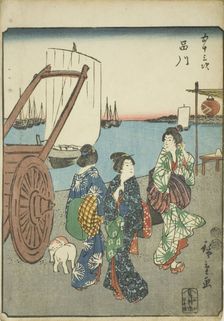 Shinagawa, from the series "Fifty-three Stations [of the Tokaido] (Gojusan tsugi)," also..., 1852. Creator: Ando Hiroshige