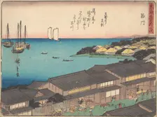 Shinagawa Station, ca. 1838., ca. 1838. Creator: Ando Hiroshige