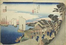 Shinagawa: Sunrise (Shinagawa, hinode), from the series "Fifty-three Stations of the..., c. 1833/34. Creator: Ando Hiroshige