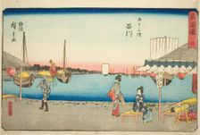 Shinagawa: Teahouses at Samegafuchi (Shinagawa, Samegafuchi no chaya)—No. 2, from th..., c. 1847/52. Creator: Ando Hiroshige