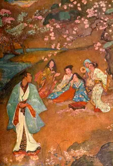 Shinge and Yoshisawa by the Violet Well 1912. Creator: Evelyn Paul