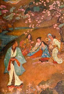 Shinge and Yoshisawa by the Violet Well 1912. Creator: Evelyn Paul