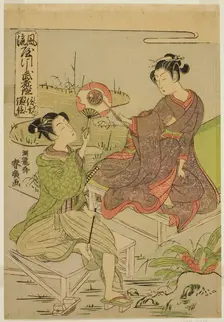 Shingen and Kenshin, from the series "Mirrors of Warriors in Fashionable Parodies..., c. 1769. Creator: Isoda Koryusai
