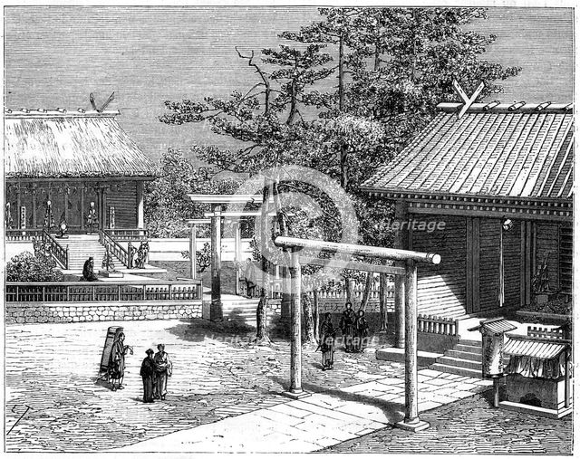 Shinto temple, Japan, 19th century. Artist: E Therond