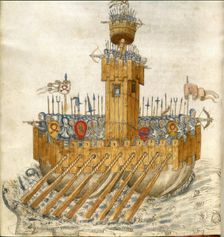 Ship with armed soldiers, 15th century . Creator: Unknown