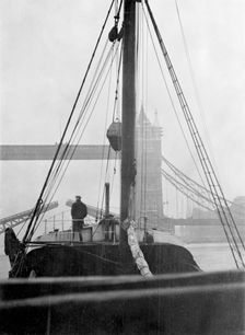 Ship with fish for Billingsgate Market, London, (c1930s?). Creator: Unknown