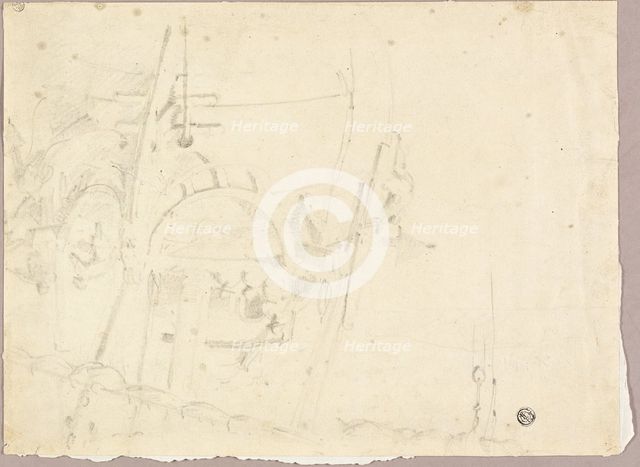 Ship with Sailors, n.d. Creator: Willem van de Velde the Younger.