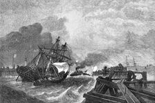 "Ship and Crew Saved", by G. H. Andrews,...exhibition...Society of Painters in Water-Colours, 1868. Creator: Unknown