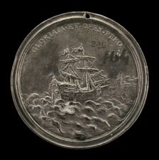 Ship and Fortified City [reverse], c. 1740s. Creator: Antonio Francesco Selvi