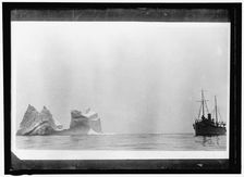 Ship at sea near iceberg, between 1910 and 1917. Creator: Harris & Ewing