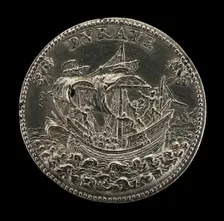Ship at Sea [reverse]. Creator: Giovanni Vincenzo Melone