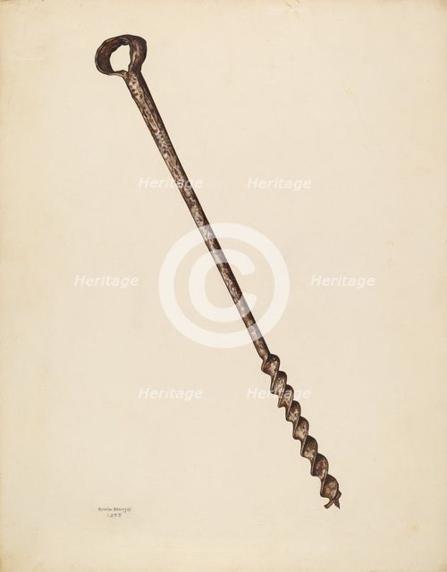 Ship Builder's Auger, 1938. Creator: Erwin Stenzel.