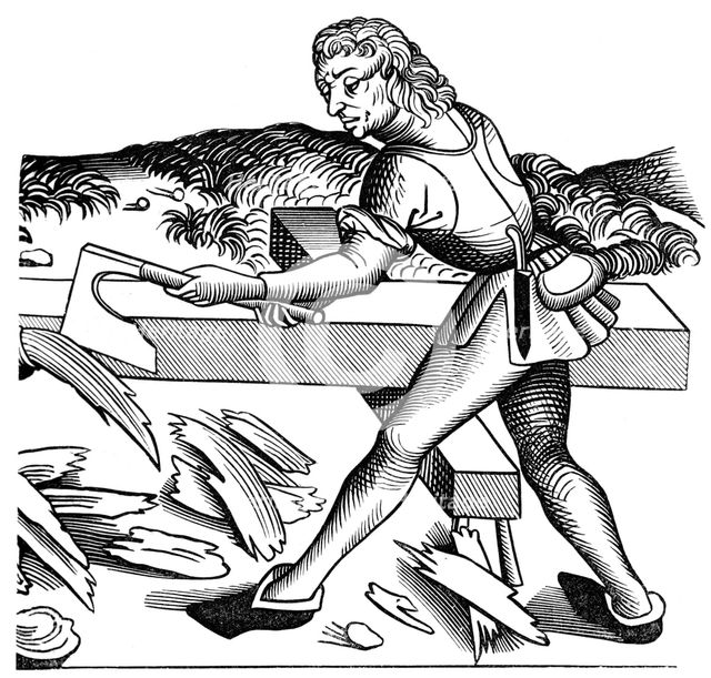 Ship carpenter, 15th century (1849). Artist: Unknown