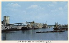 Ship Channel and turning basin, Port Houston, Texas, USA, 1959