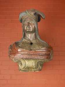 Ship Figurehead: Native American Bust, c. 1860. Creator: Unknown