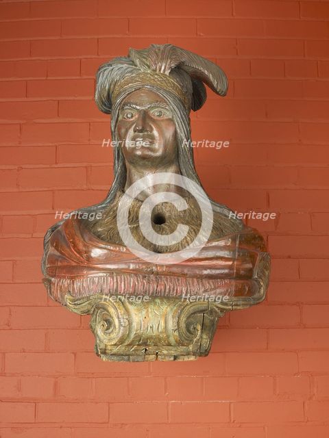 Ship Figurehead: Native American Bust, c. 1860. Creator: Unknown.