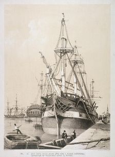 Ship in the East India Docks, London, c1840. Artist: Anon