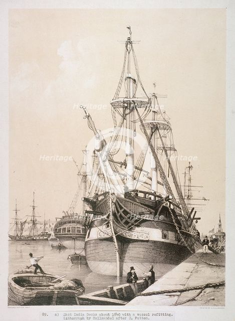 Ship in the East India Docks, London, c1840. Artist: Anon
