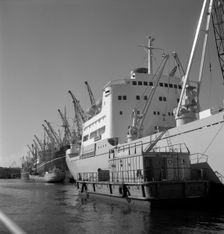 Ship in the harbour of Gothenburg, Sweden, 1960. Creator: Torkel Lindeberg