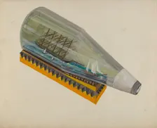 Ship in a Bottle, c. 1936. Creator: Charles R. Shane
